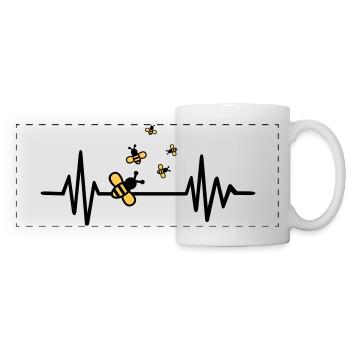 Abeille - Mug panoramique contrasté et blanc - blanc - Devant