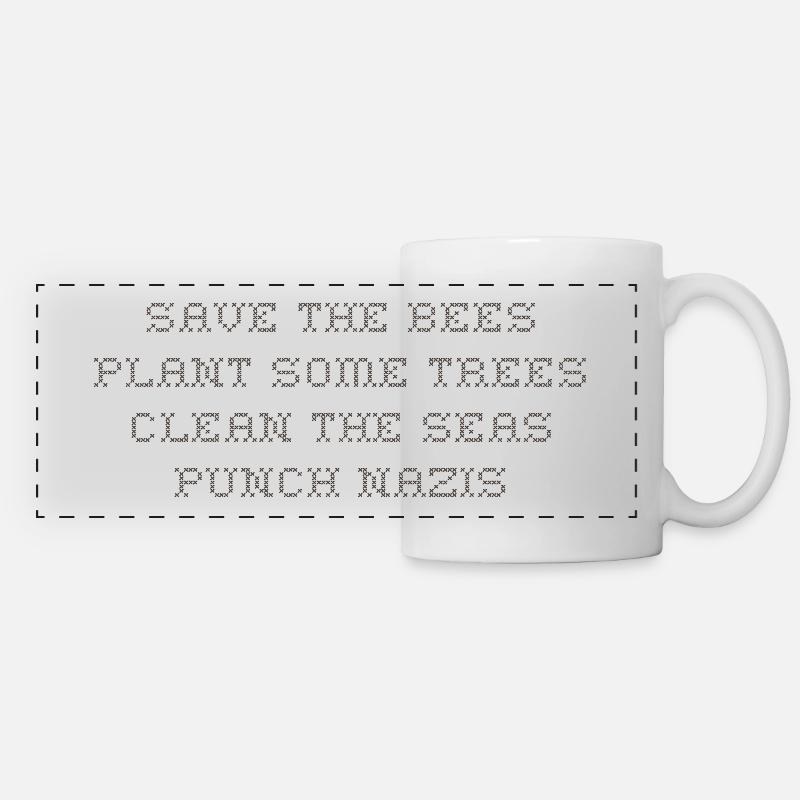 Subtle embroidery against Nazis - Panoramic Mug - white