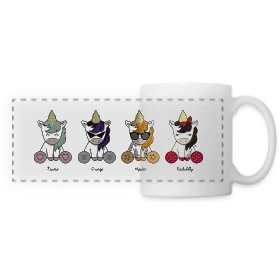 Maquette de Mug panoramique contrasté et blanc « Les Licornes Enchantées » à imprimer et personnaliser
