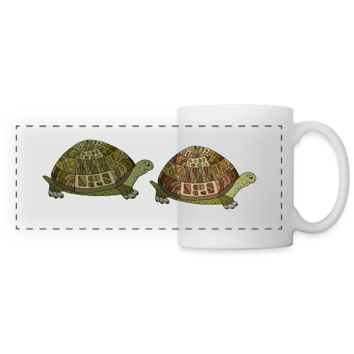 Tortue Élégante - Mug panoramique contrasté et blanc