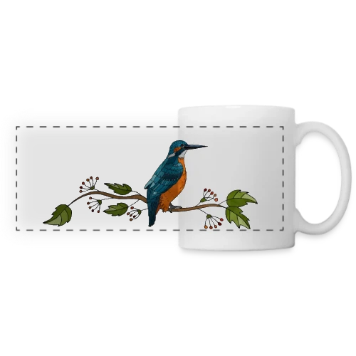 Oiseau Majestueux - Mug panoramique contrasté et blanc