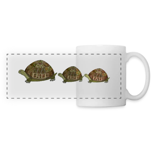 Design Tortue Aquatique - Mug panoramique contrasté et blanc