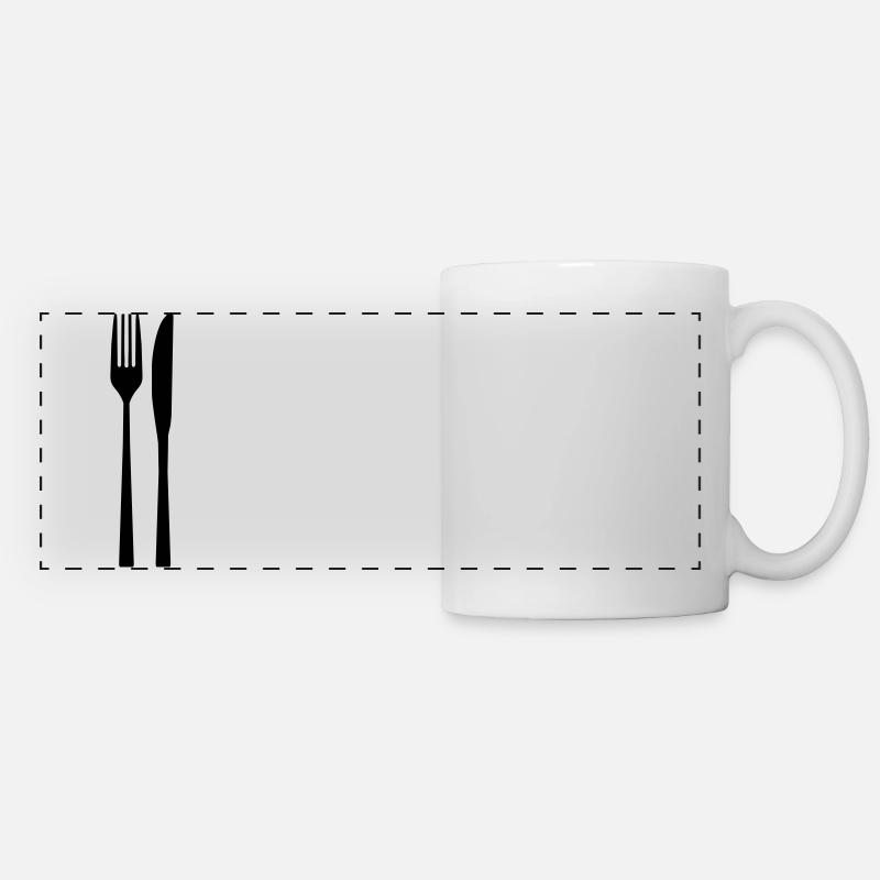 Couteau fourchette - fourchette cuillère - Mug panoramique contrasté et blanc - blanc