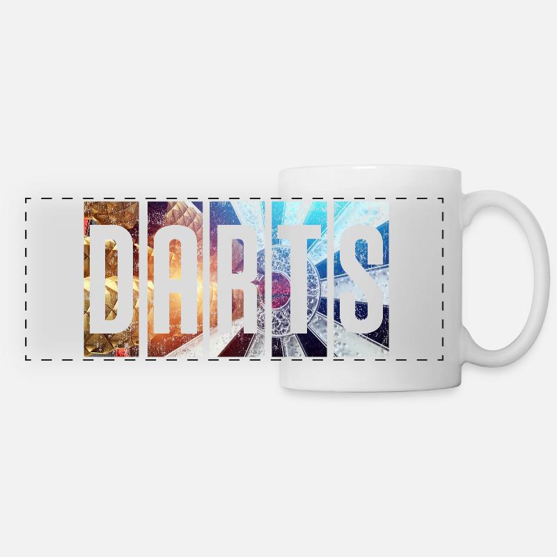 Darts Dart Dart Dartboard Gift - Panoramic Mug - white