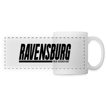 Ville impériale libre de Haute-Souabe de Ravensburg - Mug panoramique contrasté et blanc - blanc - Devant