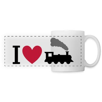 I love steam locomotives - Panoramic Mug - white - Front