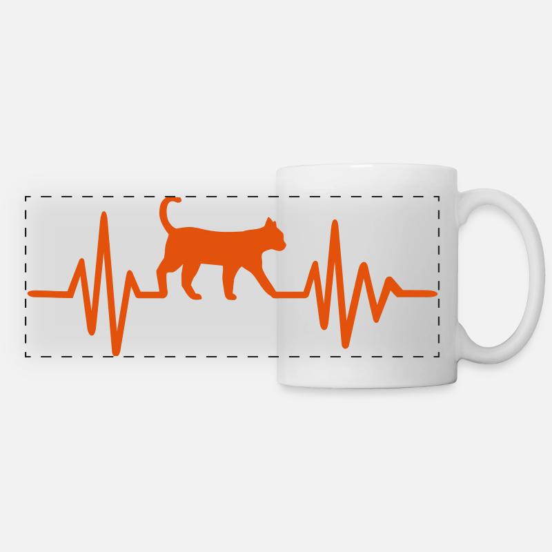 Chat - Mug panoramique contrasté et blanc - blanc