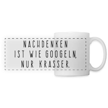 Nachdenken - Kompakt - Panoramatasse - Weiß - Vorne