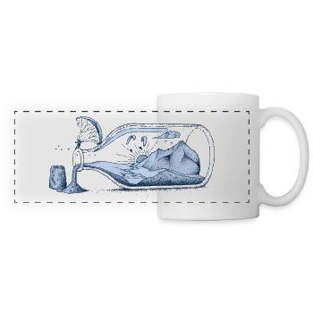 Planeurs dans une bouteille - Mug panoramique contrasté et blanc - blanc - Devant