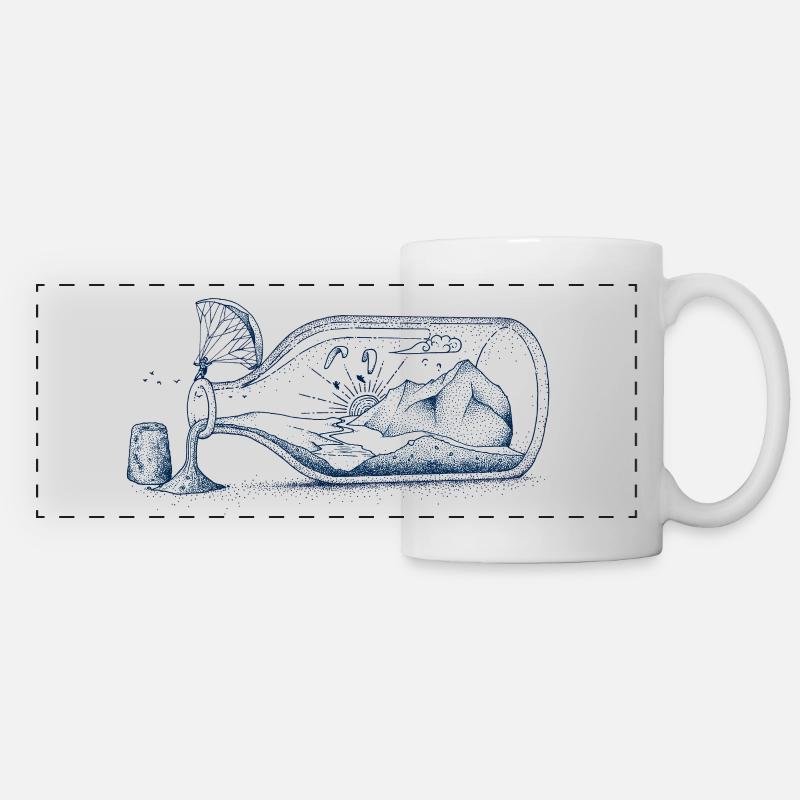 Planeurs dans une bouteille - Mug panoramique contrasté et blanc - blanc