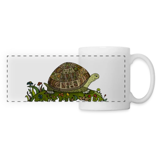 Majestueuse Tortue - Mug panoramique contrasté et blanc