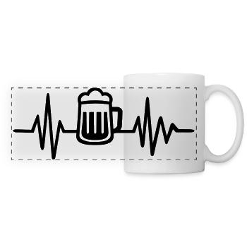 Bière - Mug panoramique contrasté et blanc - blanc - Devant