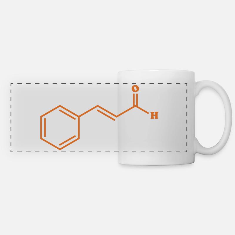 Cinnamon Cinnamaldehyde Molecular Chemical Formula - Panoramic Mug - white