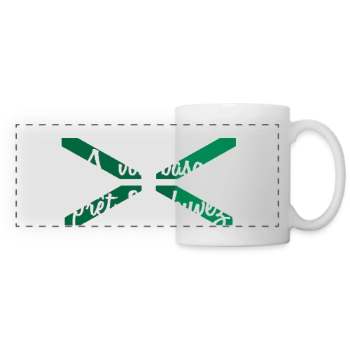 À Vos Basques, Prêt, Feu, Buvez ! - Humour Basque - Mug panoramique contrasté et blanc