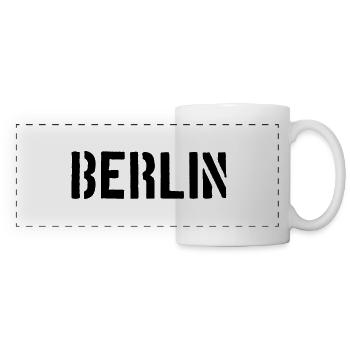 Slogan de Berlin - Porte de Brandebourg - Alexanderplatz - Mug panoramique contrasté et blanc - blanc - Devant