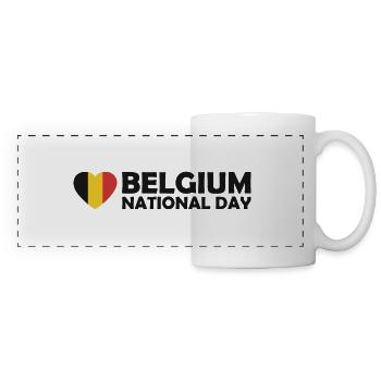 Belgium National Day with Heart 21 July Belgien - Panoramic Mug - white - Front