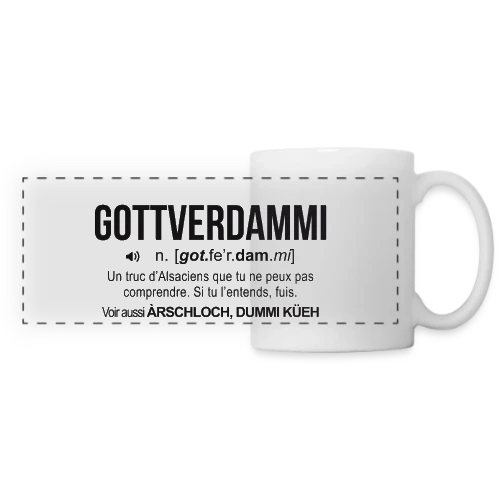 Gottverdammi Définition Alsace - Mug panoramique contrasté et blanc