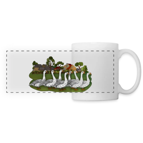 L'Oie Élégante - Mug panoramique contrasté et blanc