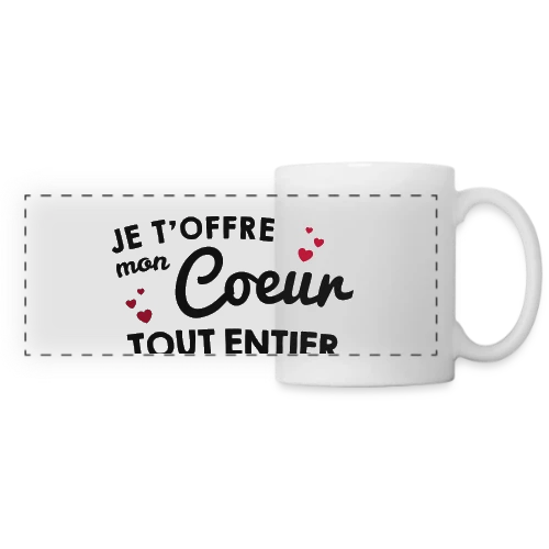 T-shirt Déclaration d'Amour - Mon Cœur Tout Entier - Mug panoramique contrasté et blanc