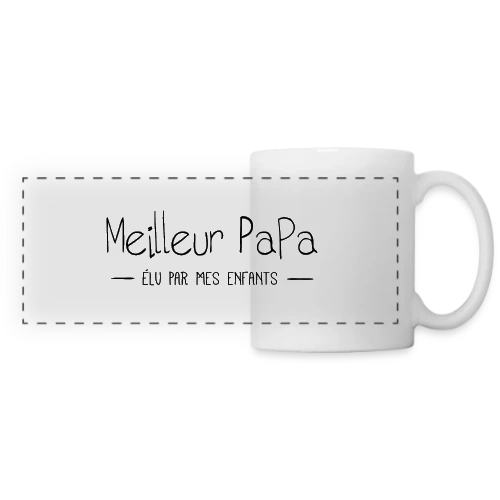 Meilleur Papa du Monde Élu par Mes Enfants - Mug panoramique contrasté et blanc