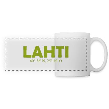 Lahti - Finlande - Coordonnées Longitude Latitude - - Mug panoramique contrasté et blanc - blanc - Devant