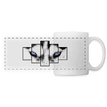 Husky close up eyes - Nahaufnahme - Panoramic Mug - white - Front