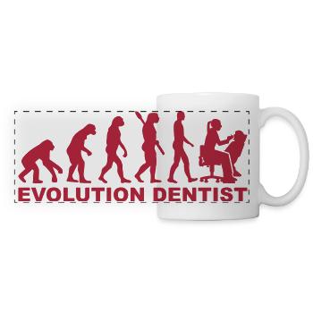 Dentiste - Mug panoramique contrasté et blanc - blanc - Devant