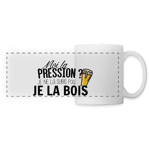 La pression, je la bois ! - Mug panoramique contrasté et blanc