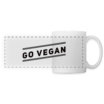 Devenez végétalien - Mug panoramique contrasté et blanc - blanc - Devant
