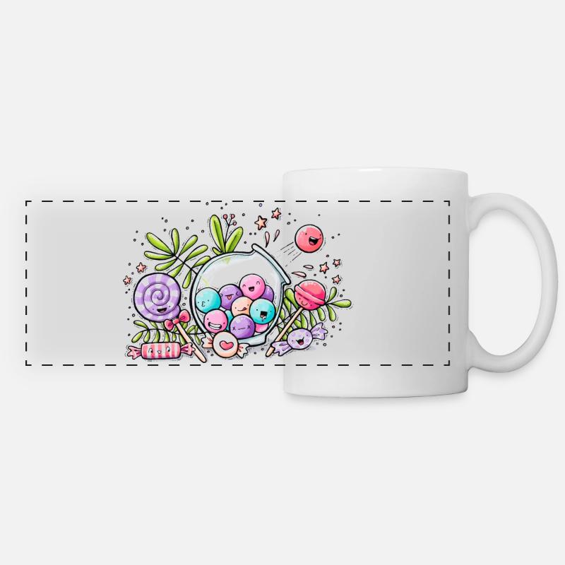 Sweet as candies - Mug panoramique contrasté et blanc - blanc