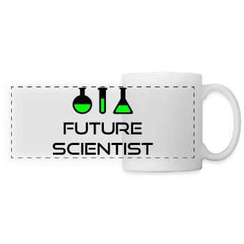 Futur scientifique (piston, tube à essai) - Mug panoramique contrasté et blanc - blanc - Devant
