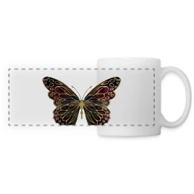 Maquette de Mug panoramique contrasté et blanc « Papillon Aérien » à imprimer et personnaliser
