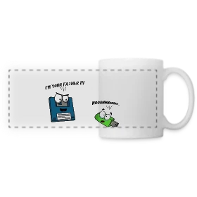 Maquette de Mug panoramique contrasté et blanc « Je suis ton père - Humour Galactique Culte » à imprimer et personnaliser