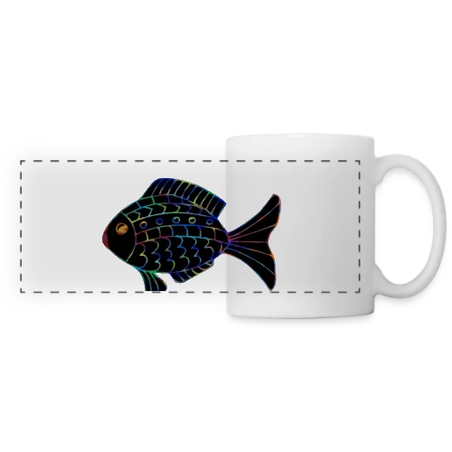 Passion Pêcheur - Motif Poisson - Mug panoramique contrasté et blanc