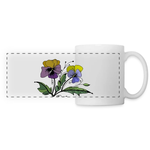 Éclat Floral - Mug panoramique contrasté et blanc