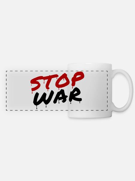 STOP WAR - Panoramatasse - Weiß