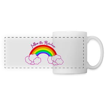 suivre le Rainbow wolken - Mug panoramique contrasté et blanc - blanc - Devant