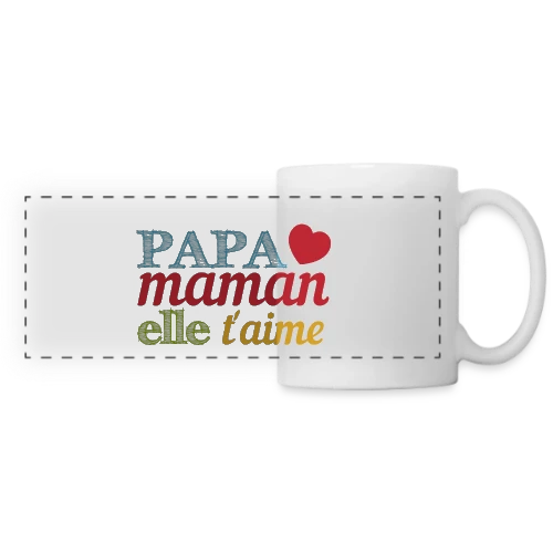 Bébé t'aime : Le message d'amour pour ma moitié - Mug panoramique contrasté et blanc