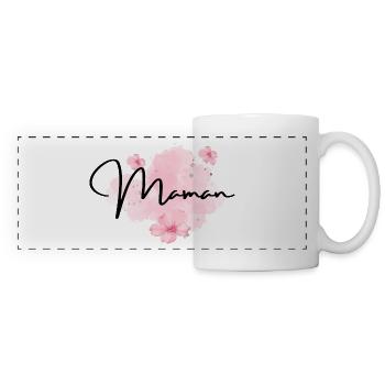 Maman hibiscus - Mug panoramique contrasté et blanc - blanc - Devant