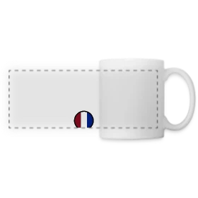 Maquette de Mug panoramique contrasté et blanc « Drapeau Français Rond » à imprimer et personnaliser