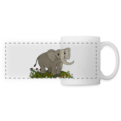 L'Éléphant Majestueux - Mug panoramique contrasté et blanc