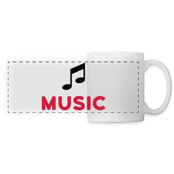 ★ Les couleurs de conception peuvent être modifiées ★ Musique (Remarque) - Mug panoramique contrasté et blanc - blanc - Devant