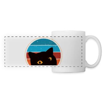 Lustige Katze Blick - Panoramatasse - Weiß - Vorne