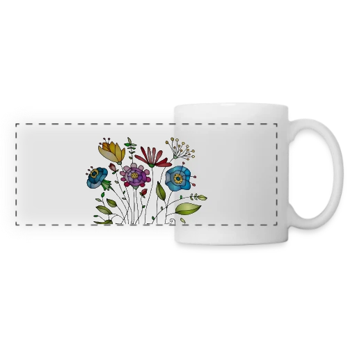 Douceur Florale - Mug panoramique contrasté et blanc