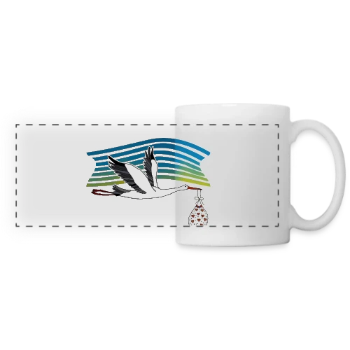 Cigogne Majestueuse - Mug panoramique contrasté et blanc