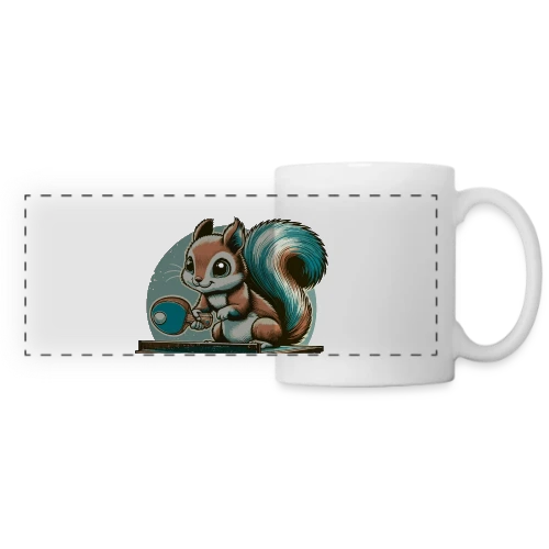 L'Écureuil Champion de Ping-Pong Cartoon - Mug panoramique contrasté et blanc