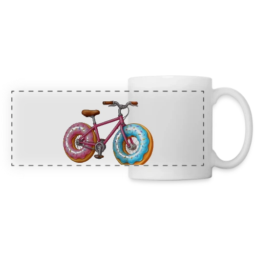 T-shirt Cycliste Gourmand : Donut & Vélo Humoristique - Mug panoramique contrasté et blanc