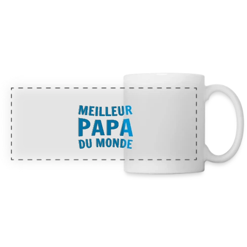 T-shirt "Meilleur Papa du Monde" - Mug panoramique contrasté et blanc
