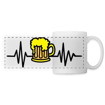 Bière - Mug panoramique contrasté et blanc - blanc - Devant