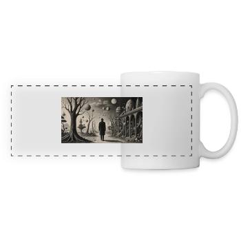 Promenade surréaliste - Mug panoramique contrasté et blanc - blanc - Devant